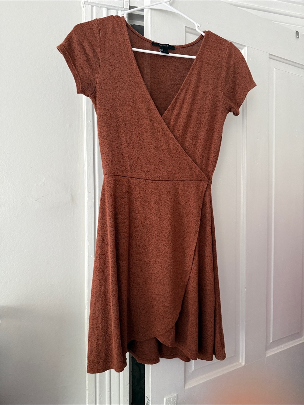Forever 21 Rust Brown Wrap-Front Mini Dress